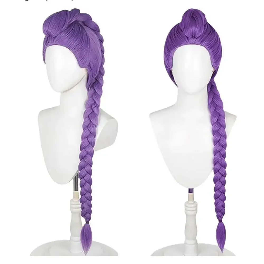Anime Costume Wig, Purple Braid Wigs for Women Girls, Pop Singer Rumi KPop Demon